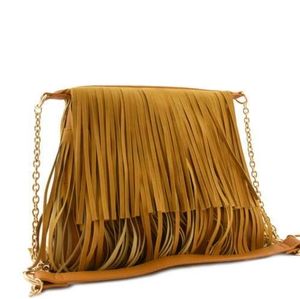 Camel Fringe Messenger Bag
